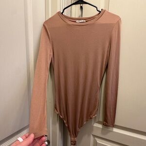 Elodie Camel Long Sleeve Bodysuit